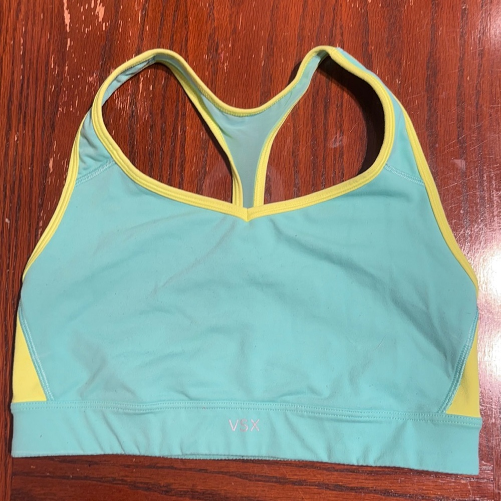 Teal & yellow/green Victoria’s Secret sports bra *open to all offers*